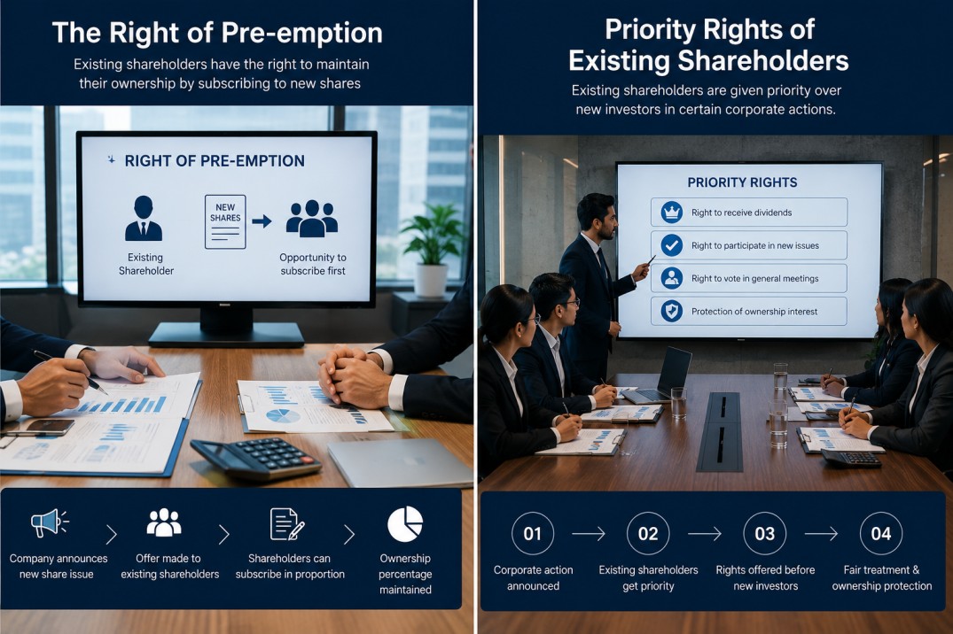 Right of pre-emption and priority rights of existing shareholders in Bangladesh